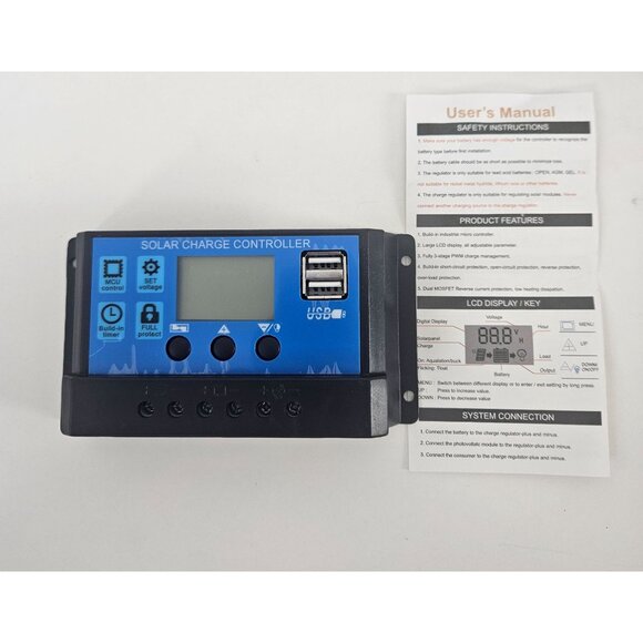 Solar Inverter Kit 18W Solar Panel 6000W Car Power Inverter LCD 30A Solar Charge - Picture 15 of 16